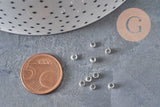 Cuentas aplastables de latón plateado 3x2mm, x2 Gramos (G11269)