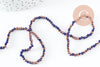 Perles abacus cristal bleu or 3x2mm, x1 fil de 38cm (G6178)