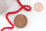Perles abacus cristal rouge orangé 3mm, x1 fil de 32cm (G4677)