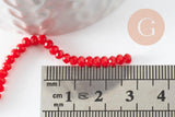 Perles abacus cristal rouge orangé 3mm, x1 fil de 32cm (G4677)