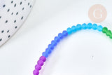 Perles abacus verre multicolore 2mm, création bijoux perles cristal, fil de 42.5cm, X1 (G7827)