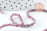 Perles cristal abacus lilas irisé 3.3x2mm, fil de 34cm x1 (G10726)