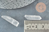 Perles cristal de roche naturel brut transparent, x10 (G0757)
