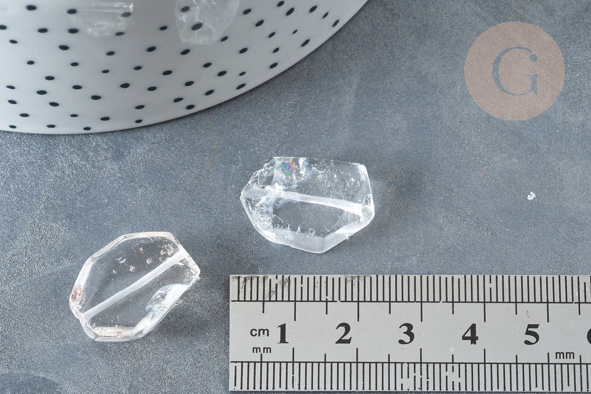 Perles cristal de roche transparent 24-28mm, pierre naturelle, x1 (G8406)