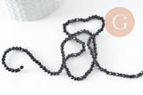 Perles cristal toupies Ă facette noir 2x3mm, x1 fil de 49cm (G4670)