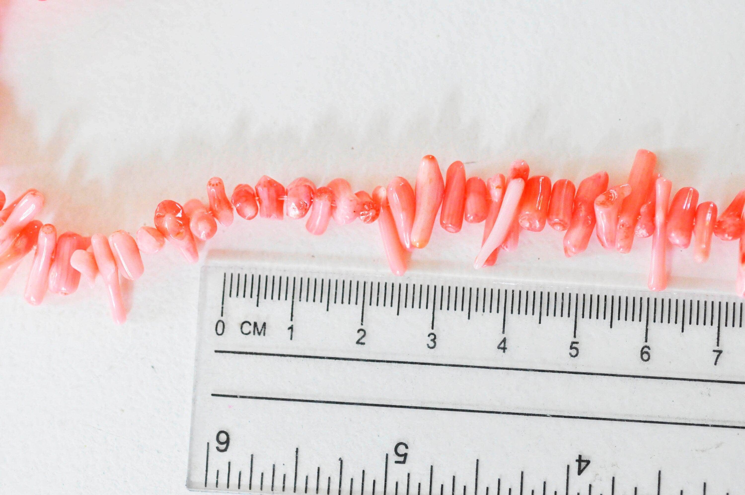 Perles en corail rose, corail naturel ,perle coquillage,4-18mm,fil de 40cm, x1 (G4589)