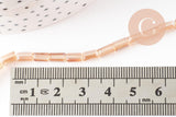 Perles facette rectangulaire verre orange irisé, perle pour création bijoux, fil de 53cm, x1 (G8107)