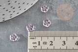 Perles fleur verre violet et or, perles verre tchèque, perles fleur, verre violet, 6x3mm, x10 (G4196)