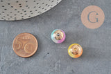 Perles fleurs rondelles résine réactives UV multicolores 12mm, x10 VALIDE-Perles-Gingerlily Perles
