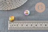 Perles fleurs rondelles résine réactives UV multicolores 12mm, x10 VALIDE-Perles-Gingerlily Perles