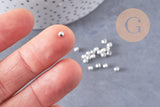 Perles intercalaires fer argenté 3mm, x5gr (G1322)