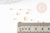 Perles intercalaires fer doré 2mm, x10gr (G2444)