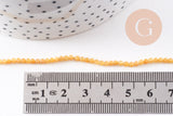 Perles jade jaune naturel, perle pierre, pierre précieuse, 2mm, fil de 42cm, x1 (G4714)