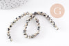Perles jaspe dalmatien naturelle 4mm, x1 fil de 24cm (G0326)