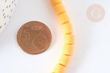 Perles polymère tube orange 5-7mm, fabrication bijoux plastique,le fil de 40cm G7196