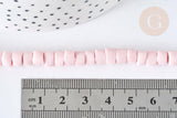 Perles porcelaine heishi rose clair 6mm, bijoux céramique, fil de 48cm, x1 (G7536)