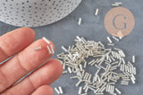 Perles rocaille Tube argentée 6mm x 2mm, x5gr (G6440)-Perles-Gingerlily Perles