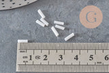 Perles rocaille Tube blanc 6mm, perles blanches, perles rocaille blanche,6mm x 2mm, x 5gr G0285
