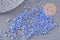Perles rocaille Tube bleu irisé 2.5-3mm, x10gr (G10396)
