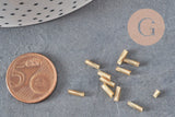 Perles rocaille Tube doré texturé 6mm x 2mm, perles rocaille pour fabrication bijoux, perle tube Doré, x 10gr G2460
