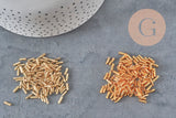 Perles rocaille Tube doré texturé 6mm x 2mm, perles rocaille pour fabrication bijoux, perle tube Doré, x 10gr G2460
