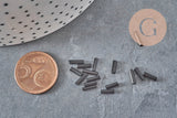 Perles rocaille Tube noires 6x2mm, Fournitures créative, perles rocaille, perle verre noir, x 10gr G2461