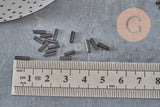 Perles rocaille Tube noires 6x2mm, Fournitures créative, perles rocaille, perle verre noir, x 10gr G2461