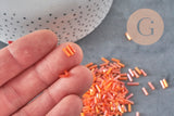 Perles rocaille Tube orange 6mm, x10gr (G2692)