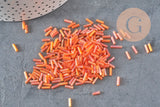 Perles rocaille Tube orange 6mm, x10gr (G2692)
