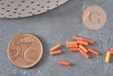 Perles rocaille Tube orange 6mm, x10gr (G2692)