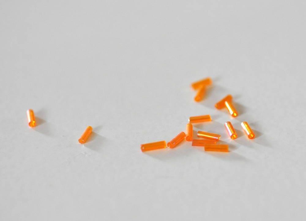 Perles rocaille Tube orange 6mm, x10gr (G2692)