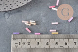 Perles rocaille Tube pastel multicolore 6x2mm, x 10gr (G1651)