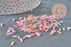 Perles rocaille Tube pastel multicolore 6x2mm, x 10gr (G1651)