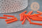 Perles rocaille Tube, perles rocaille orange,verre orange, long tube,perle tube orange, 28mm, x 10gr G4392
