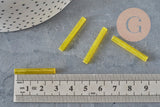 Perles rocaille Tube rocaille jaune translucide jaune, 28mm, x 10gr G4391