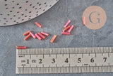Perles rocaille Tube rouge irisé, ,perle tube,perles rocaille rouge, perles rouge irisé,6mm x 2mm, x 5gr G0666
