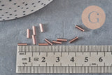 Perles rocaille Tube violet metallisé,perles rocaille argent, perles métallisées violet,perle verre,6mmx2mm, x 5gr G2358
