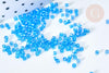 Perles tube verre bleu irisé transparent façon Delica miyuki, x1 sachet de 8g (G7782)