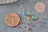 Perles rocaille tube verre multicolore transparent silver lined 1.5-2mm, x1 Sachet 8g (G11404)-Perles-Gingerlily Perles