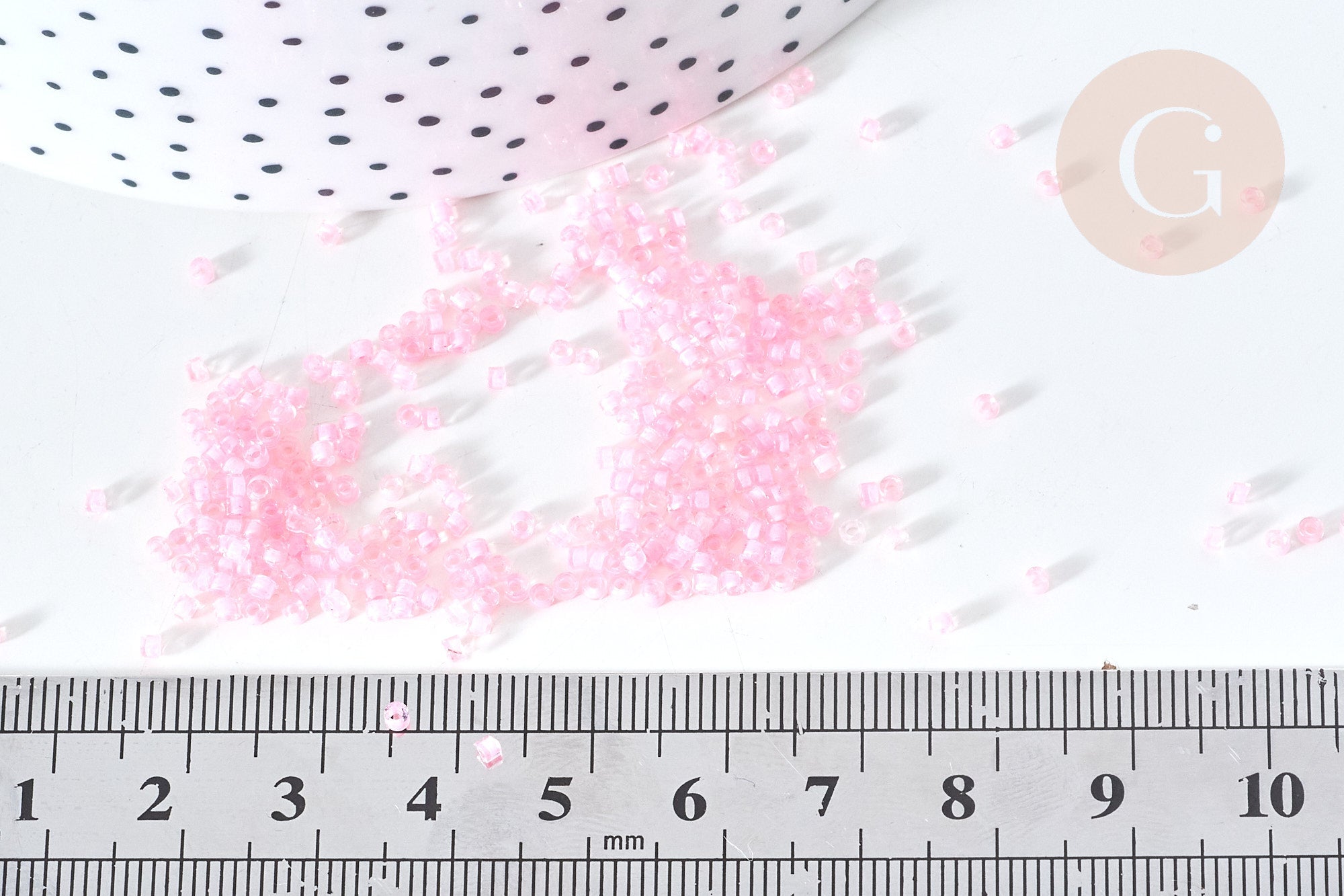 Perles tube verre rose transparent façon Delica miyuki, x1 sachet de 8g (G7768)