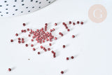 Perles tube verre rouge bordeau métallisé mat façon Delica miyuki, x1 sachet de 8g (G7779)