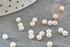 Perles ronde acrylique imitation perle eau douce beige 4mm, création bijoux DIY, x30 (0.9gr) (G9368)