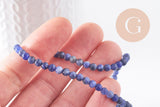 Perles ronde sodalite bleu marbré naturelle 4mm, x1 fil de 38 cm (G0513)