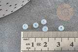 Perles rondelle abacus verre opalite 4x3mm, perles verre facetté cristal x1 GR (G9703)