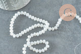 Perles rondelles cristal blanc irisé facetté 6x4mm, x1 fil de 42 cm (G6137)