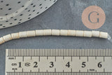 Perles rondelles howlite blanche synthétique ,pierre heshi en howlite synthétique, fil de 40cm, 5x3mm, x1 (G5569)