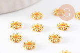 Perles rondelles intercalaires fleurs zamac doré 5mm, x50 (G10093)