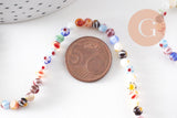Perles rondes verre millefiori 4mm, x1 fil de 33cm (G5364)