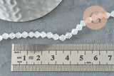 Perles toupies cristal blanc opalescent 4mm facette, x1 fil de 35cm (G8541)