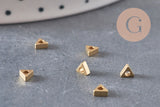 Raw gold-plated brass triangle spacer beads 3mm x10 VALID